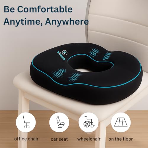 Kiimora Donut Pillow for Tailbone Pain Relief, Orthopaedic Ring Cushion for Piles, Hemorrhoids Pillow and Postpartum, Sciatica Support Seating Cushion for Office Chair, Coccyx and piles pillow sitting - Image 4
