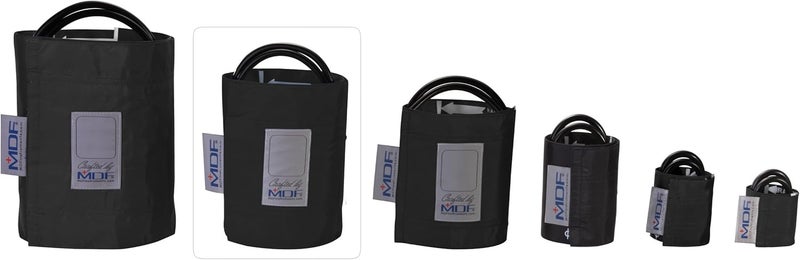 MDF Instruments مراقب ضغط الدم الكبير للبالغين من MDF Instruments بدون لاتكس أنبوب مزدوج أسود MDF208046011