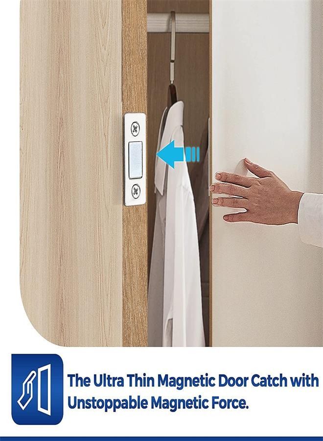 Magnetic Door Catch 8 Pack Ultra Thin Cabinet Magnetic Catch Adhesive Cabinet Door Magnets Drawer Magnets Cabinet Latch Magnetic Closures for Cabinets Kitchen Closet to Keep Door Closed  - Image 3