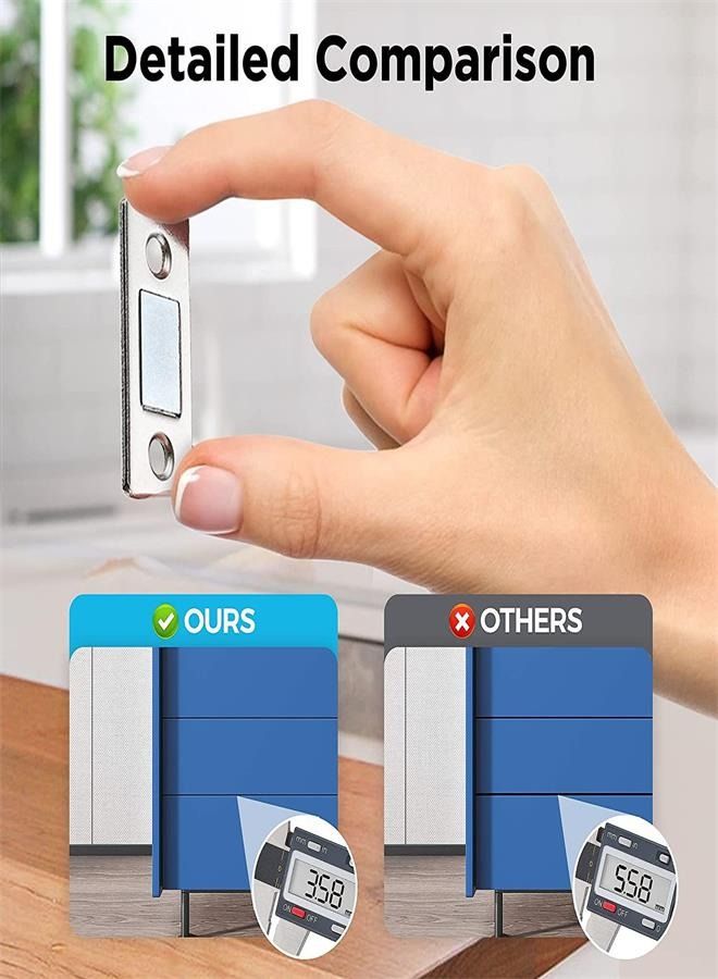 Magnetic Door Catch 8 Pack Ultra Thin Cabinet Magnetic Catch Adhesive Cabinet Door Magnets Drawer Magnets Cabinet Latch Magnetic Closures for Cabinets Kitchen Closet to Keep Door Closed  - Image 5