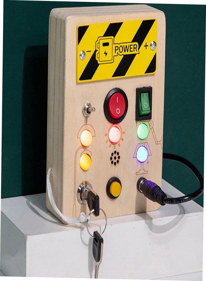 BLiSS HUES Wooden Busy Board for Toddlers with LED-Switch Light-Sensory Play, Educational & Learning Toys for Kids -Travel Toys for Baby Toddlers 18-36 Month - Image 3
