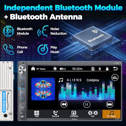 SJoyBring Upgrade Wireless Double Din Car Stereo with Apple Carplay, Android Auto, Dash Cam, Bluetooth, 4-Channel RCA, 2 Subwoofer Ports, 7" HD Capacitive Touchscreen Car Radio, 60W*4, Backup Camera - Image 5