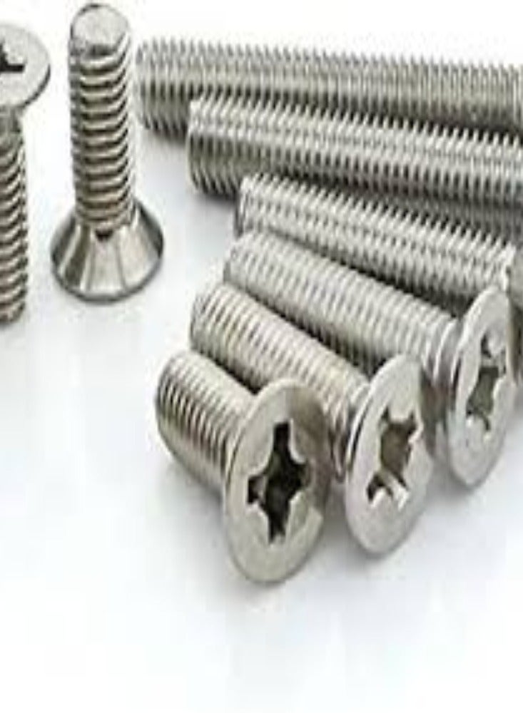 KNP Machine Screws Bolts 4x15mm Pack of 100 offers a set of small, sturdy fasteners with a diameter of 4mm and a length of 15mm. - Image 1