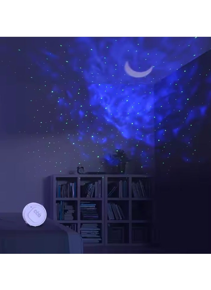 LED Ocean Corrugated Starry Sky Sleep Projector Light,Star Galaxy Light Projector Ocean Wave LED Night Light Lamp with Remote Control Colors Changing Music Bluetooth Speaker Timer for Baby