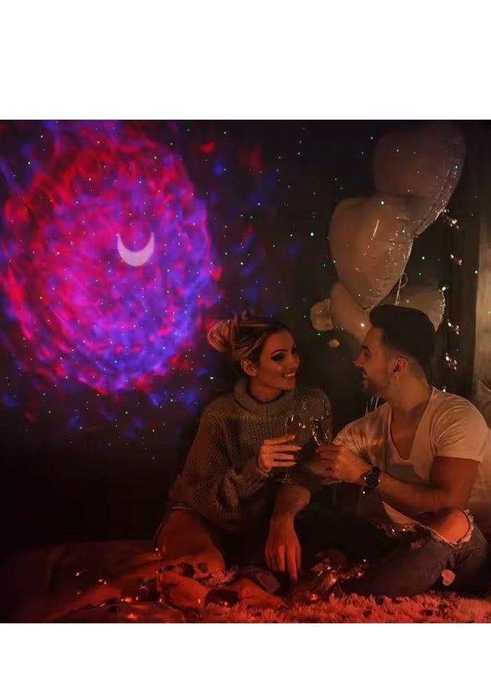 LED Ocean Corrugated Starry Sky Sleep Projector Light,Star Galaxy Light Projector Ocean Wave LED Night Light Lamp with Remote Control Colors Changing Music Bluetooth Speaker Timer for Baby