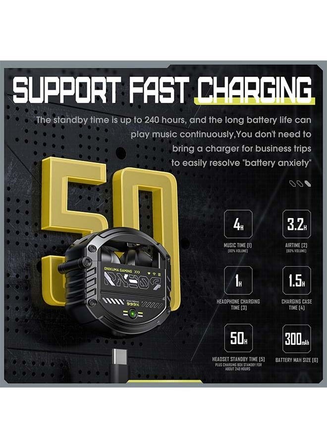 Generic - T309 Wireless Bluetooth Noise Reduction Low Delay Game Earphones Black - Image 1