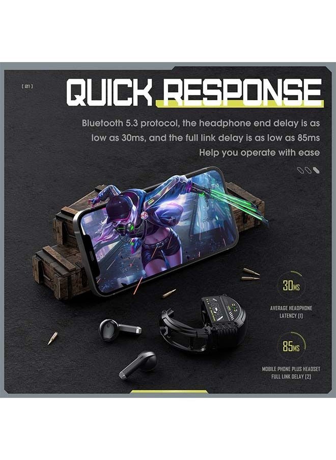 Generic - T309 Wireless Bluetooth Noise Reduction Low Delay Game Earphones Black - Image 1