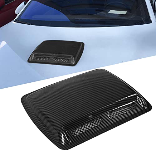 Shanrya Hood Scoop Vent Bonnet Cover, Easy Installation Sturdy Elegant Decorative Air Intake Covers with Self Adhesive Design for Car Vehicles(Carbon Fiber Pattern) - Image 1
