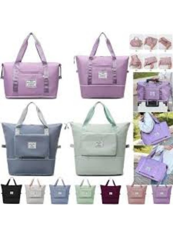 حقيبة سفر قابله للطى بسعه كبيره قابله للتوسيع لون ازرق - Image 2