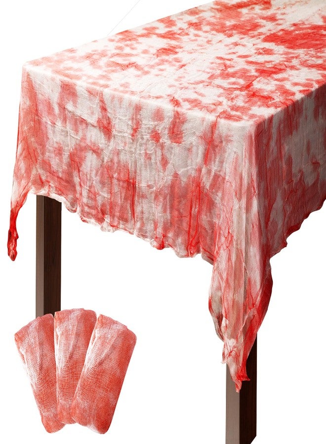 LFUTARI 3 PCS Halloween Bloody Gauze Table Cover- 85" x 60"Bloody Handprint Rectangle Tablecloth - Scary Halloween Table Cover for Halloween Decoration, Spooky Parties (3) - Image 1