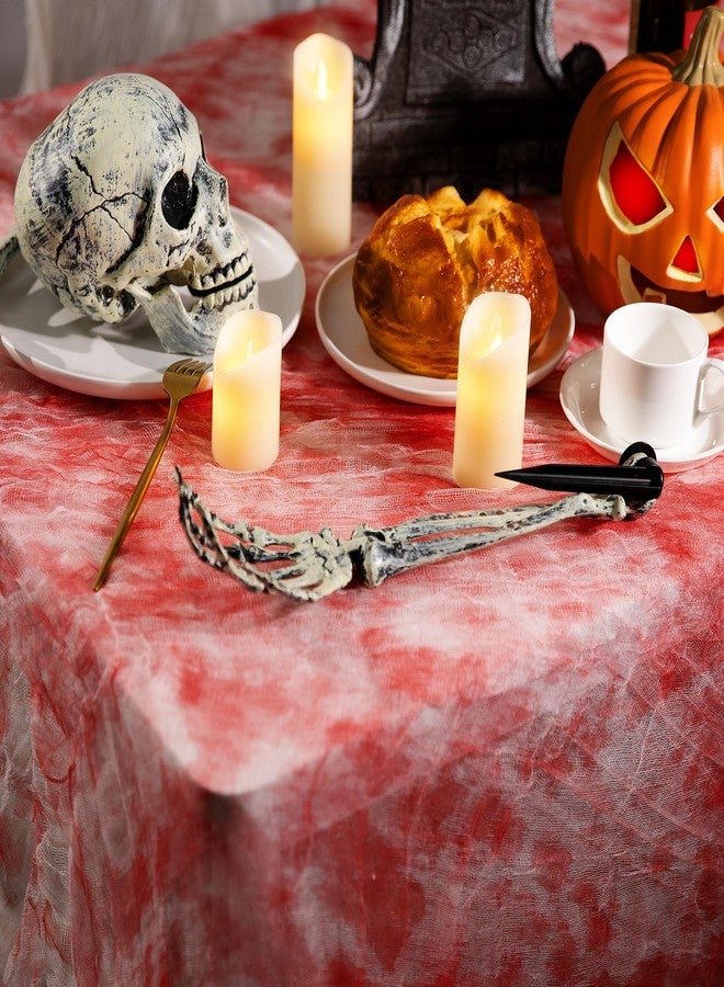 LFUTARI 3 PCS Halloween Bloody Gauze Table Cover- 85" x 60"Bloody Handprint Rectangle Tablecloth - Scary Halloween Table Cover for Halloween Decoration, Spooky Parties (3) - Image 4