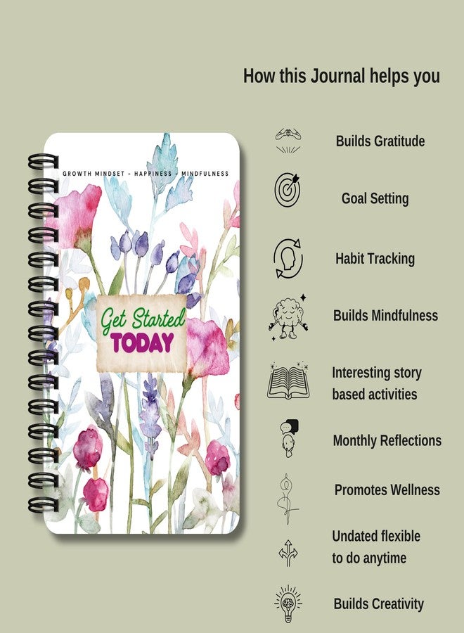 EKDALI Water Colour Floral Cover Notebook Journal | A5 Size |144 dot grid Pages | 90 GSM Natural Shade| Wiro Bound| Mindfulness prompts - Image 5