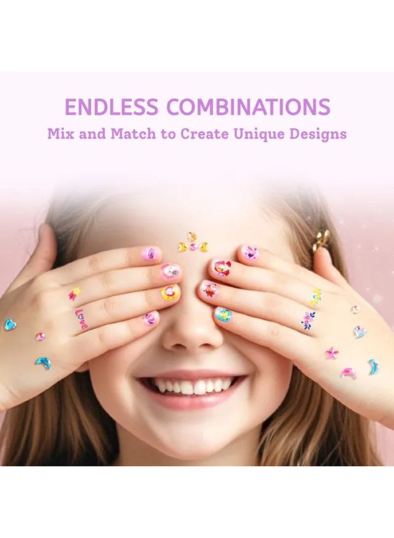 MiDeer Nail Stickers for Kids – Garden Party Theme | 300pcs Glitter, Glow, Laser & Diamond Styles | Peel & Stick Nail Art for Girls | Safe, Water-Resistant, Long-Lasting | Ages 3+ - Image 4