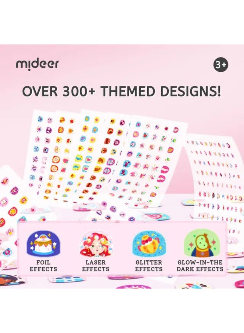 MiDeer Nail Stickers for Kids – Garden Party Theme | 300pcs Glitter, Glow, Laser & Diamond Styles | Peel & Stick Nail Art for Girls | Safe, Water-Resistant, Long-Lasting | Ages 3+ - Image 3