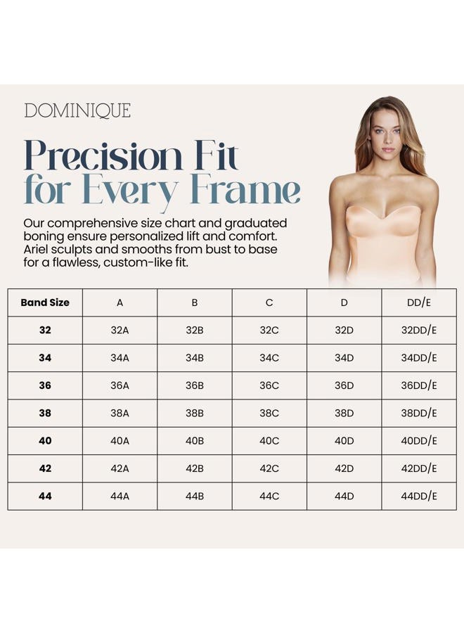 Dominique Women's Ariel Hidden Underwire Longline Bridal Bra (32A-44DD-E) #8541 - Nude - 36C - Image 3