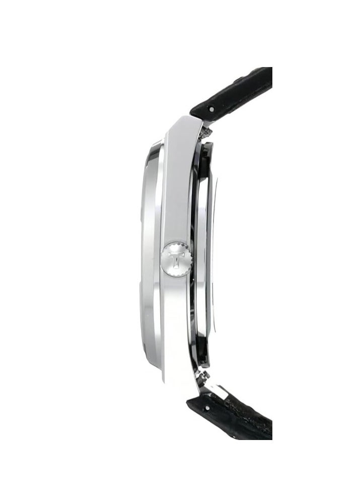TISSOT - Tissot Mens PRX Powermatic 80 316L Stainless Steel case Automatic Watch, Black, Leather, 12 (T1374071605100) - Image 1
