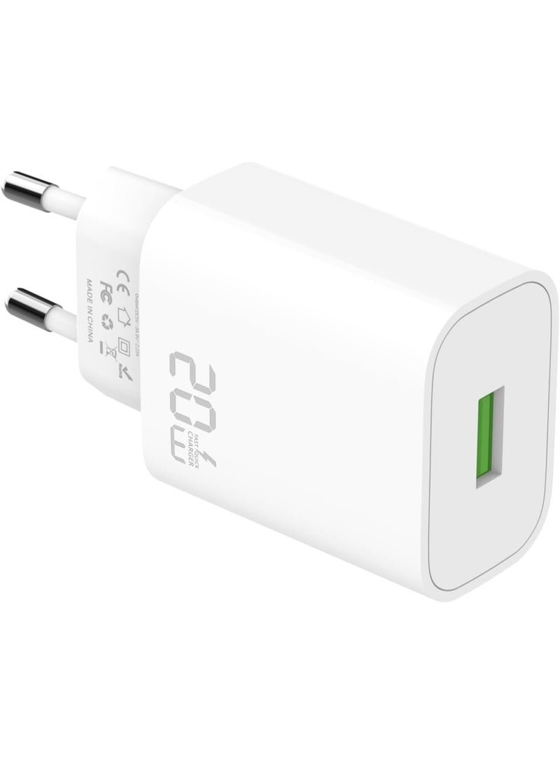 جي باور شاحن جداري سريع بتقنية PD بقدرة 20 واط مع كابل شحن USB-C، يدعم الشحن السريع عبر USB-C للأجهزة الأخرى المتوافقة مع USB-C - صغير الحجم وآمن ومناسب للسفر - Image 1