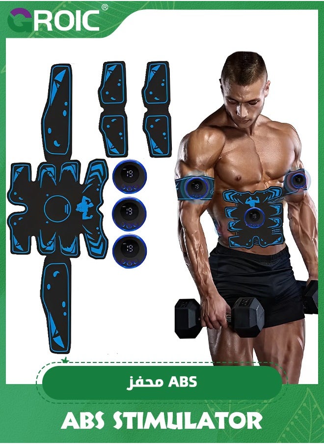 GROIC EMS Abdominal Exerciser, ABS Stimulator With 8 Training Programs, Ab Machine, Abdominal Toning Belt Muscle Toner Fitness Training Gear Ab Trainer Equipment for Home,Abs Stimulator Muscle Toner  - Image 1