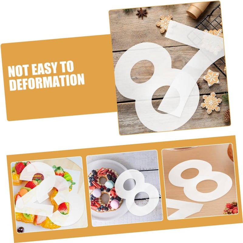 Generic Number Cake Stencils Set 0-8 for Baking 10-inch Plastic Mousse Cake Molds DIY Decorating Tools for Birthday Party and Celebration, Easy Release Number Baking Templates (2 Sets) - Image 3