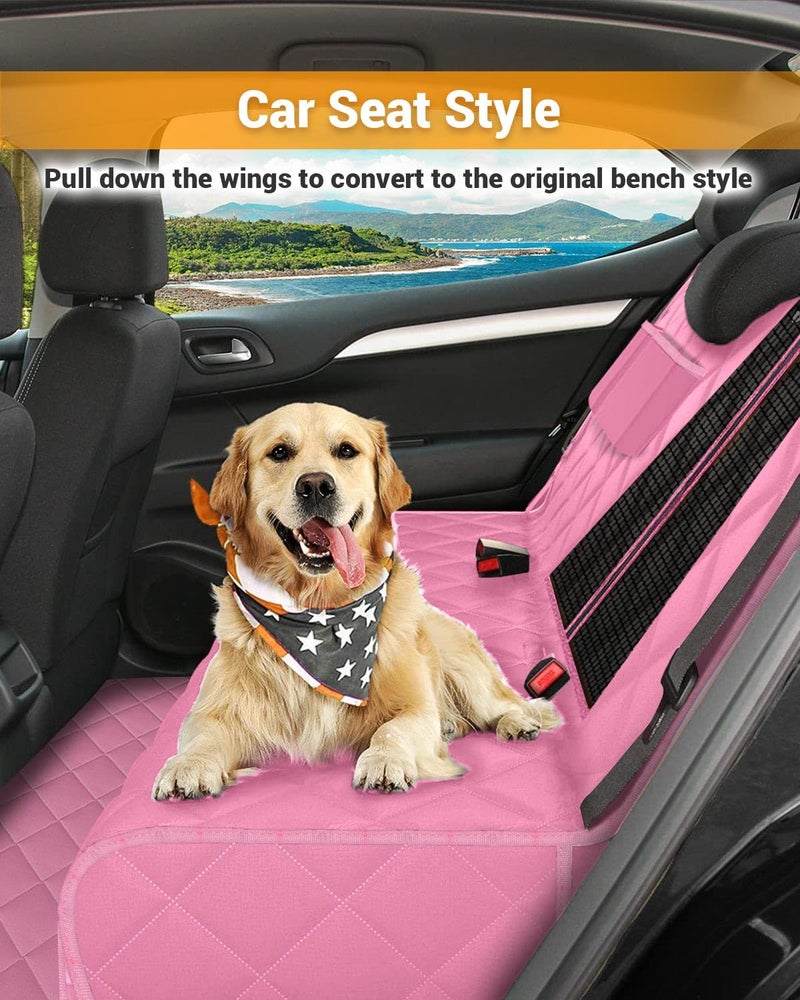 Victoper Dog Car Seat Cover, 600D Heavy Durable Dogs Seat Cover for Back Seat, 100% Waterproof Scratch Proof Nonslip Dog Hammock for Car with Side Flap, Pet Seat Covers with SeatBelt for Cars Sedan SUV Trucks - Image 4