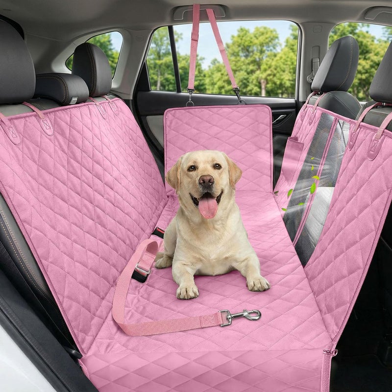 Victoper Dog Car Seat Cover, 600D Heavy Durable Dogs Seat Cover for Back Seat, 100% Waterproof Scratch Proof Nonslip Dog Hammock for Car with Side Flap, Pet Seat Covers with SeatBelt for Cars Sedan SUV Trucks - Image 1