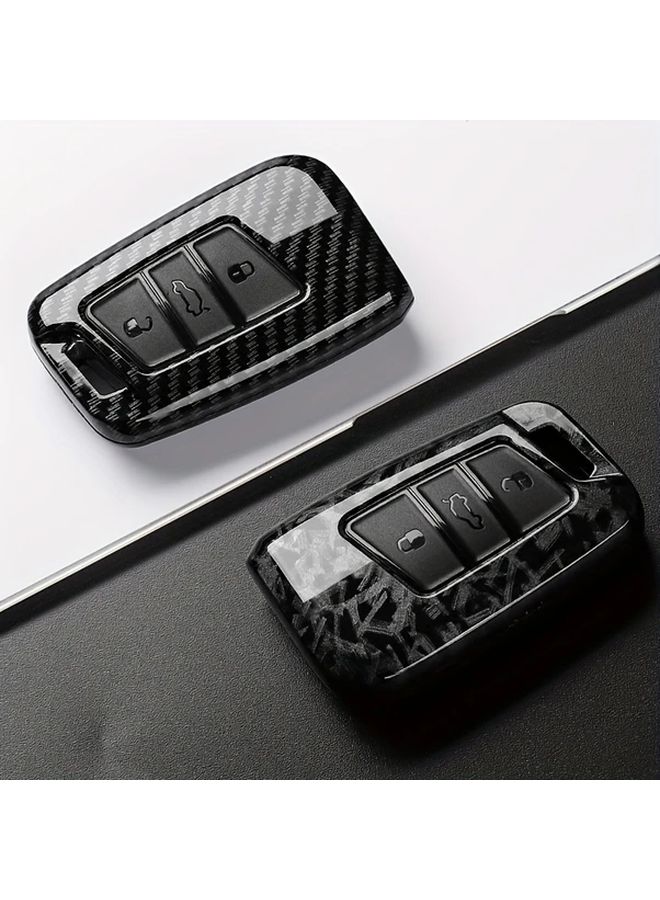 Carbon Fiber Car Key Case Cover For Volkswagen Tiguan MK2 Magotan Passat B8 Cc Skoda Superb A7 Single Shell Black - Image 3