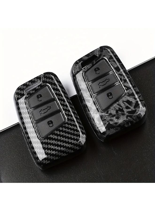 Carbon Fiber Car Key Case Cover For Volkswagen Tiguan MK2 Magotan Passat B8 Cc Skoda Superb A7 Single Shell Black - Image 4