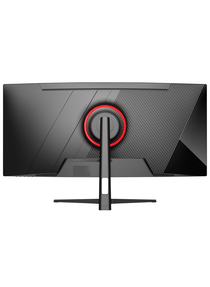 HILUKE 34" Curved WQHD 3440×1440 Gaming Monitor 120Hz, 1ms, 1500R, HDR 10, 100% sRGB PC Screen, AMD Free-Sync Premium/G-Sync Compatible, 2 x DispalyPort 1.4 & HDMI 2.0, Height/Tilt Adjustable Stand, Black - Image 2