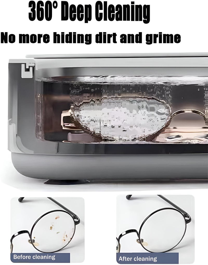 Portable Ultrasonic Cleaner: Professional Mini Household Model Perfect for Jewelry, Eyeglasses, Watches, Rings, Retainers, Coins, Compact Design for Easy Storage and Use. - Image 3