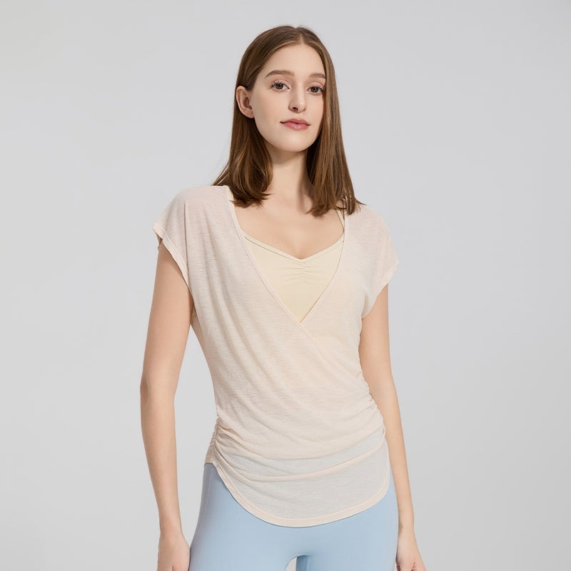 Women's Yoga T-Shirt, Breathable V-Neck Loose Fit - Image 2