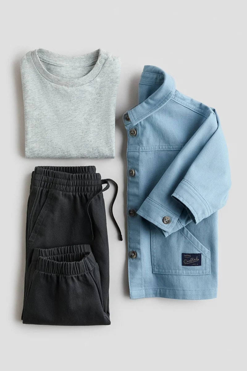 اتش اند ام طقم ملابس قطني - عبوة من 3 قطع