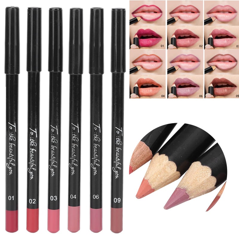ANGGREK Lip Liner, 6pcs Lip Liner Professional Matte Long Lasting Lip Pencil Pigmented Cosmetics(set 02) - Image 3