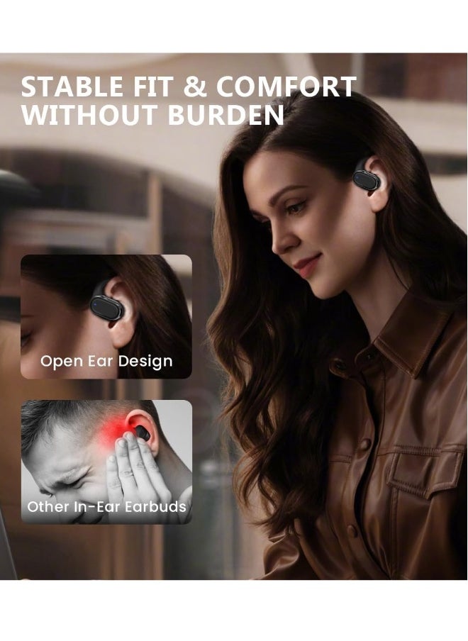 Generic Open Ear Headphones Wireless Earbuds Bluetooth 5.3 Noise Cancelling Earbuds,Wireless Headphones with LED Digital Display 40Hrs Playtime Ear buds,Earphones audifonos inalambricos with Earhooks,Black  - Image 5