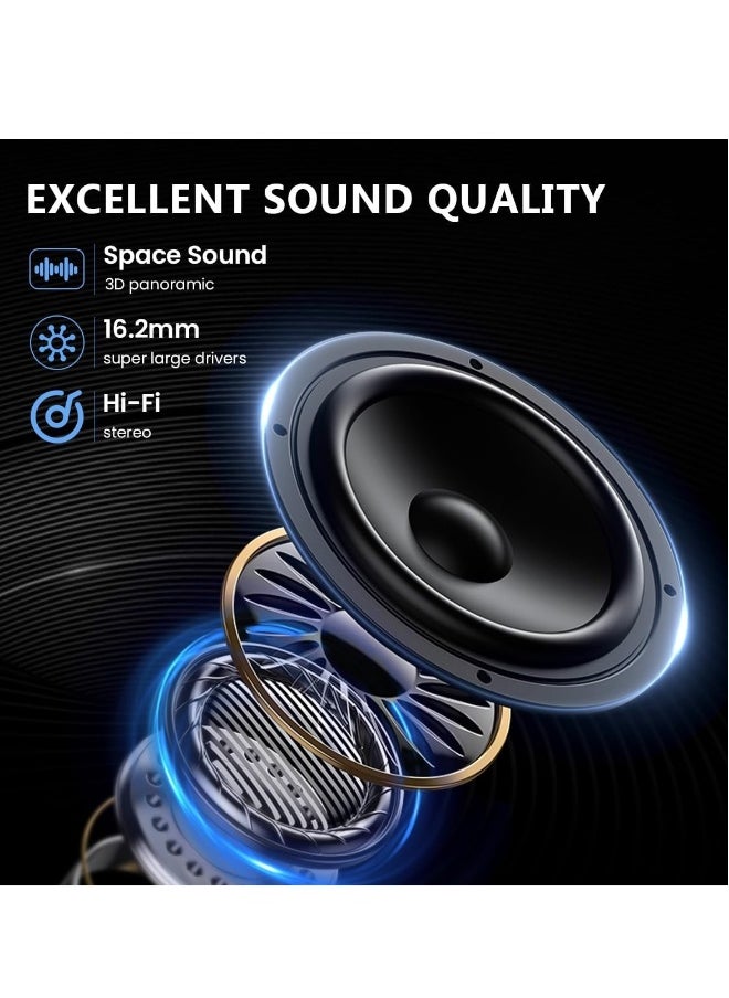 Generic Open Ear Headphones Wireless Earbuds Bluetooth 5.3 Noise Cancelling Earbuds,Wireless Headphones with LED Digital Display 40Hrs Playtime Ear buds,Earphones audifonos inalambricos with Earhooks,Black  - Image 2