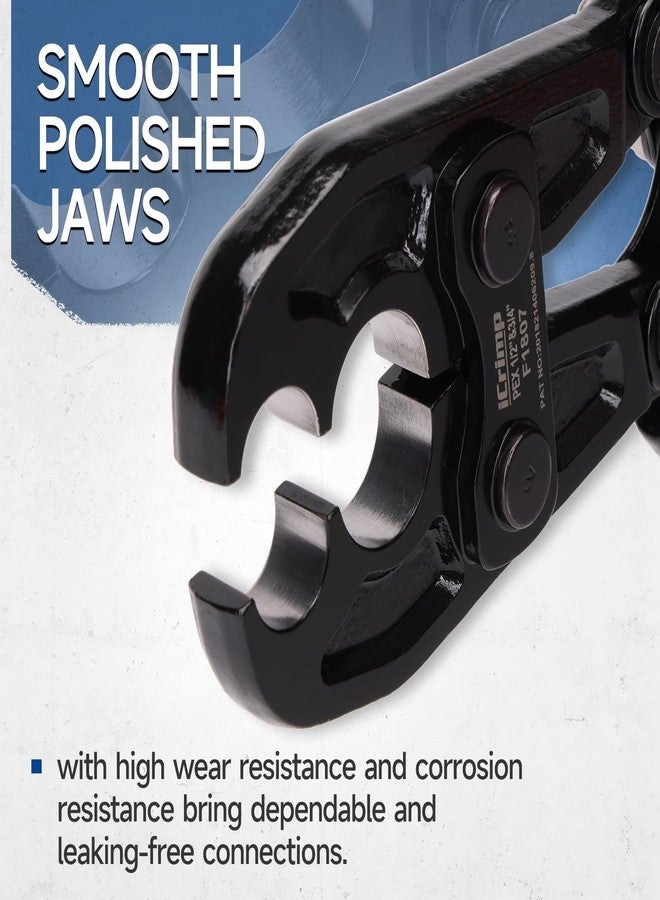 IWISS iCrimp Combo Pex Pipe Crimping Tool Kit for 1/2 and 3/4-inch Copper Ring, meets ASTM 1807, Copper Ring Crimper, Removal Tool and Pex Tubing Cutter - Image 3