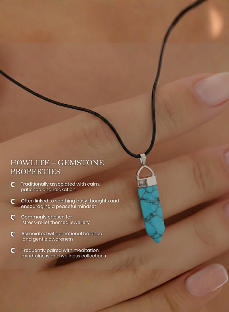 British Fossils Crystal Energy Howlite Pendant - Image 5