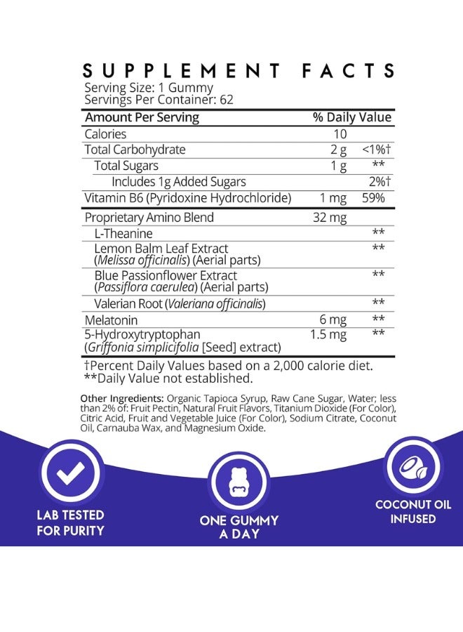 SugarBearPro Sleep Gummies – 2 Month Supply | Extra Strength 6mg Melatonin | Vegan Sleep Aid with B6, L-Theanine, 5-HTP, Valerian | For Adults & Teens | Certified Kosher - Image 2