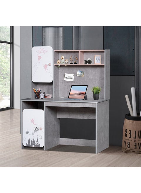 Home Box Pixie Engineereing Wood Study Desk with Hutch Multicolour 120 x 153 x 60 cm