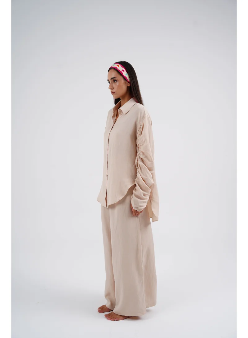 Two Bees Lunelle Beige Linen Tencel Set