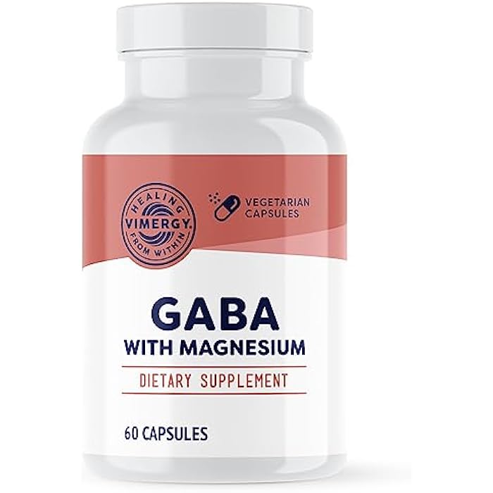 VIMERGY GABA with Magnesium – Supports Nervous System Function – Promotes Relaxation – Kosher, Vegan & Gluten-Free – 60 Capsules - Image 1