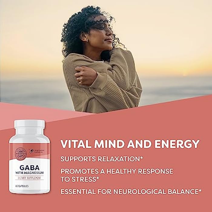 VIMERGY GABA with Magnesium – Supports Nervous System Function – Promotes Relaxation – Kosher, Vegan & Gluten-Free – 60 Capsules - Image 2