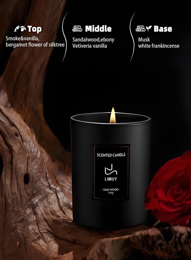 LIMUY Premium Smoke & Vanilla Candles,Black Scented Candles for Men,Aromatherapy for Relaxation,Gifts for Men,Long Lasting with 50 Hour Burn Time,Made with Soy,8oz - Image 3