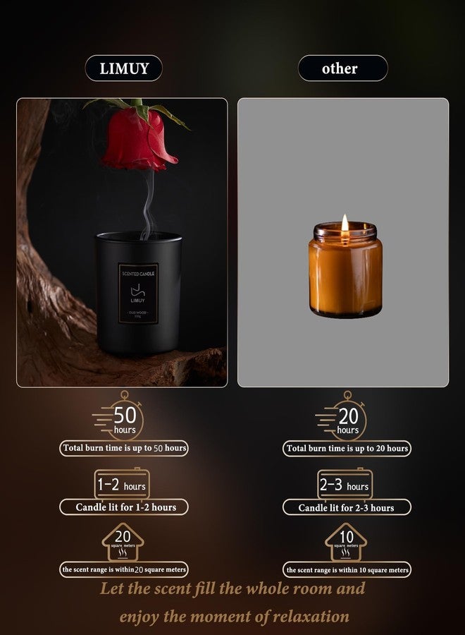 LIMUY Premium Smoke & Vanilla Candles,Black Scented Candles for Men,Aromatherapy for Relaxation,Gifts for Men,Long Lasting with 50 Hour Burn Time,Made with Soy,8oz - Image 5