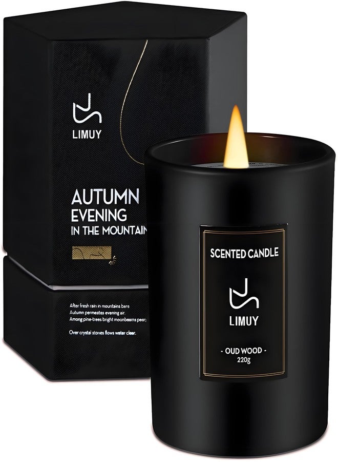 LIMUY Premium Smoke & Vanilla Candles,Black Scented Candles for Men,Aromatherapy for Relaxation,Gifts for Men,Long Lasting with 50 Hour Burn Time,Made with Soy,8oz - Image 1