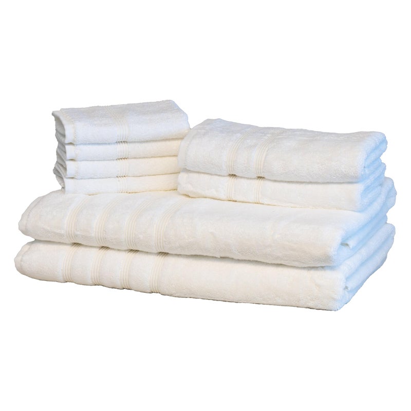مجموعة مناشف موسوبام الفاخرة التركية 8 قطع XL 35X70 16X30 13X13 بيضاء كبيرة الحجم 700 GSM من فسكوز البامبو وقطن تركي مشطوف من بحر إيجة