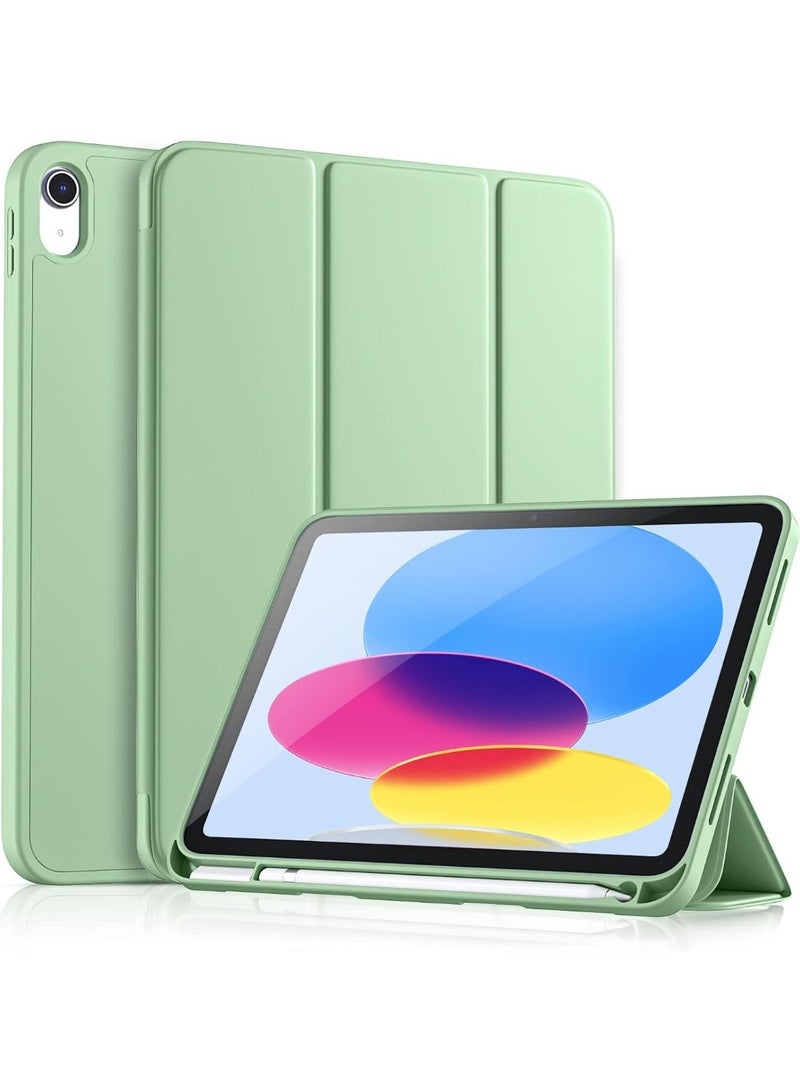 iPad (A16) 11th Generation Case 11 Inch 2025, iPad 10th Generation Case 2022 10.9 Inch with Pencil Holder, Soft TPU Back Slim Smart Protective Trifold Stand Cover, Auto Wake/Sleep - Image 1