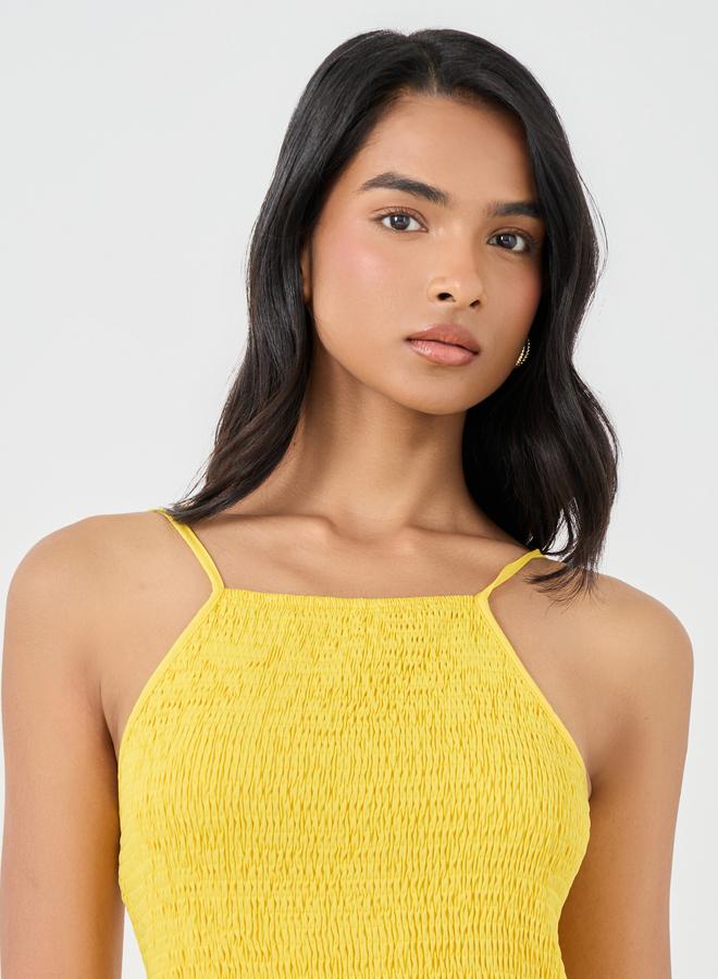 تايك تو فستان ميدي - بكشكشة وحافة مكشكشة بتفاصيل سموكينج صلبة - Image 4