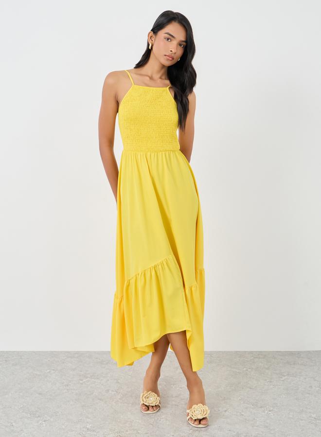 تايك تو فستان ميدي - بكشكشة وحافة مكشكشة بتفاصيل سموكينج صلبة - Image 2