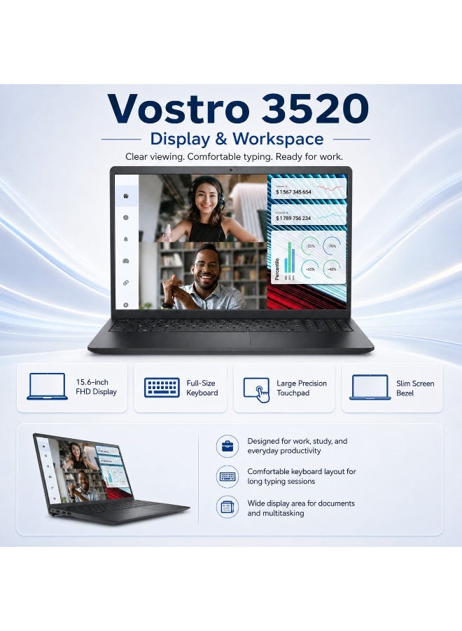لاب توب للأعمال بمعالج كور i5 رامات 4 جيجابايت وهارد 256 جيجابايت SSD شاشة 15.6 بوصة عالية الدقة مع حقيبة وماوس وحامل مجاناً - Image 2