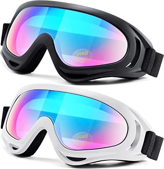 LOEO Motorcycle Goggles 2 Pack ATV Dustproof Dirt Bike Goggles for Ski Racing Riding Off Road Waterproof Motocross - Image 1